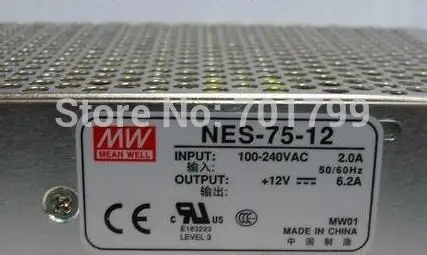 NES 75 12 Источник питания для светодиодного режима переключения meanwell В/75 Вт AC100 240V