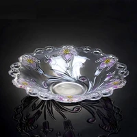 chinese household creative flower and fruit pan pastoral style thickened glass