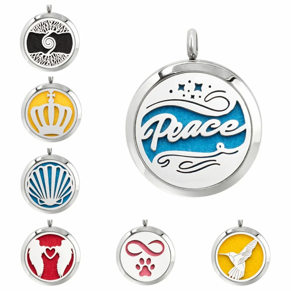 Peace dog paw crown футбол 30 мм диффузор кулон парфюм Подвеска 316 л нержавеющая сталь с 10pad