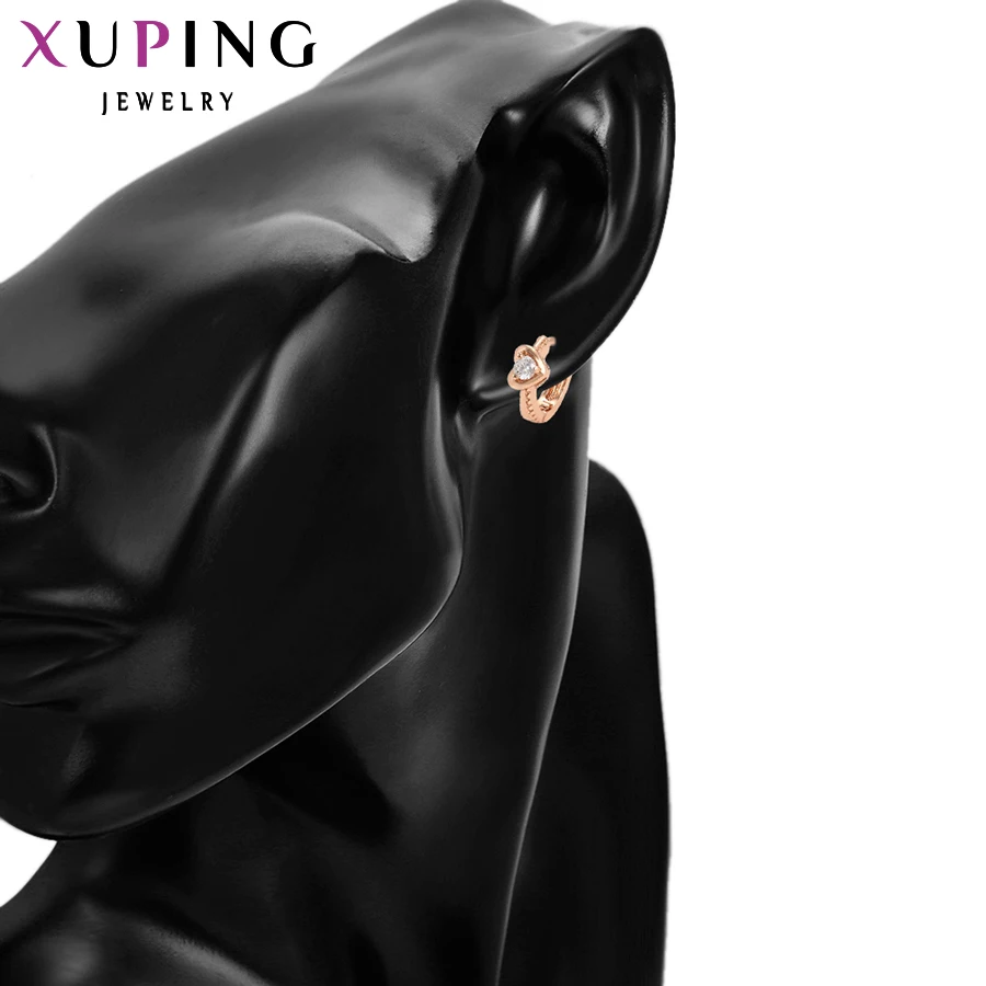 Ювелирные серьги Xuping обручи покрытые розовым золотом модные очаровательные