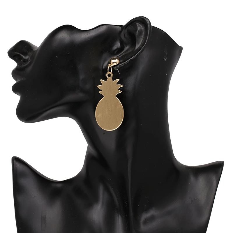 Unique Design Brand Gold Filled Metal Fruit Pineapple Earrings Big Dangle Long Statement For Women Girls Punk Jewelry | Украшения и