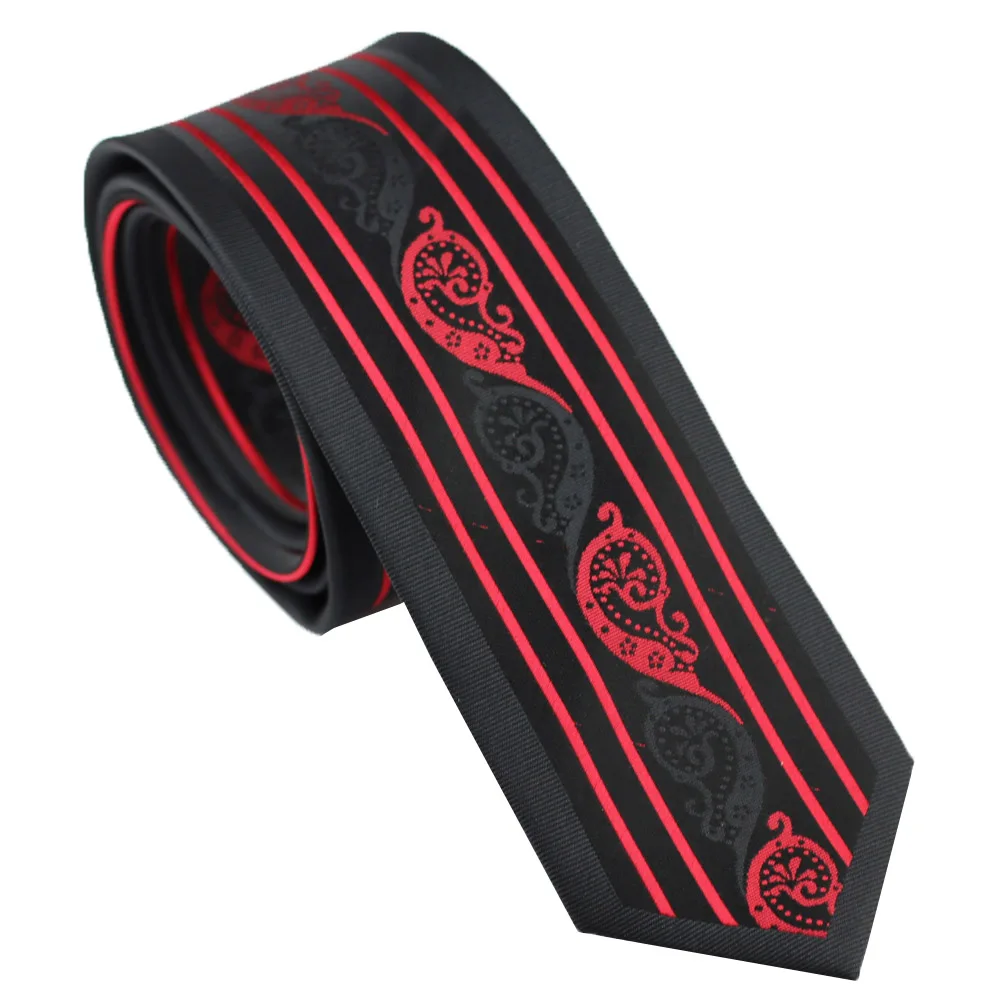 Men's Suit Ties New Design Black with Blue Tie Red/Silver Paisley NeckTie Skinny 6cm Dress Shirts Wedding Cravat Gravatas | Аксессуары