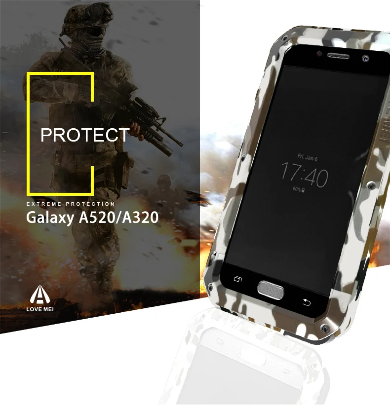 Для Samsung Galaxy A5 2017 A520 чехол LOVE MEI противоударный грязеотталкивающий