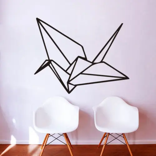 Оригами геометрические настенные наклейки домашний Декор Спальня журавль