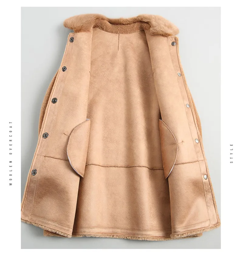 PUDI A19006 Женская Осенняя/зимняя новая модная шерстяная куртка Женская стильная с натуральным норковым меховым воротником шерстяное пальто для отдыха