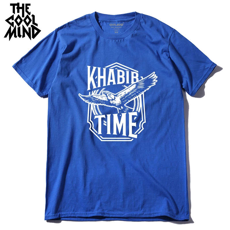 KH0102A-BL-2 COOLMIND, хлопок, короткий рукав, khabib time, Мужская футболка, повседневная, летняя, мужская, Khabib Nurmagomedov, футболка, футболки - Цвет: KH0102A-BL-2