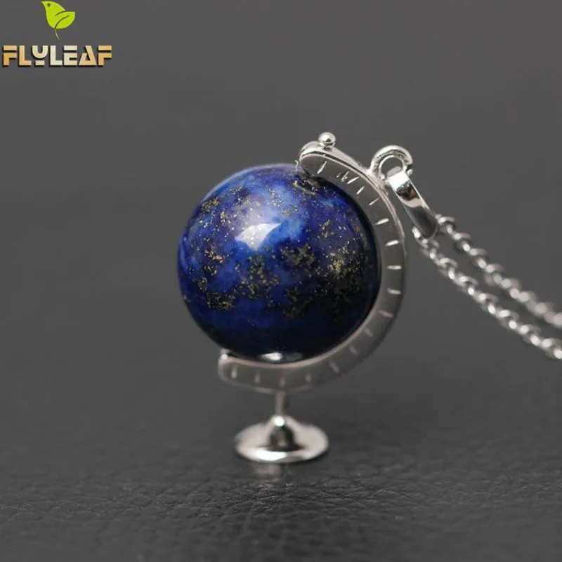 Женский кулон из серебра 925 пробы с лазуритом|globe necklace|pendants for womennecklaces & pendants |