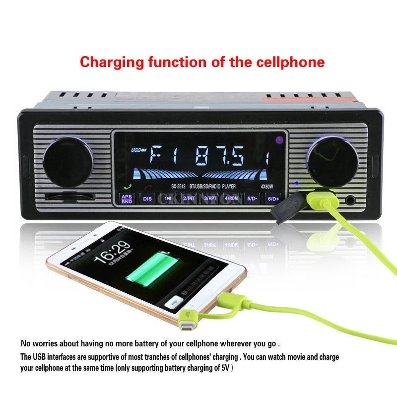 10 шт./лот LCD автомобильный комплект Bluetooth CD MP3 плеер USB AUX стерео FM радио в тире