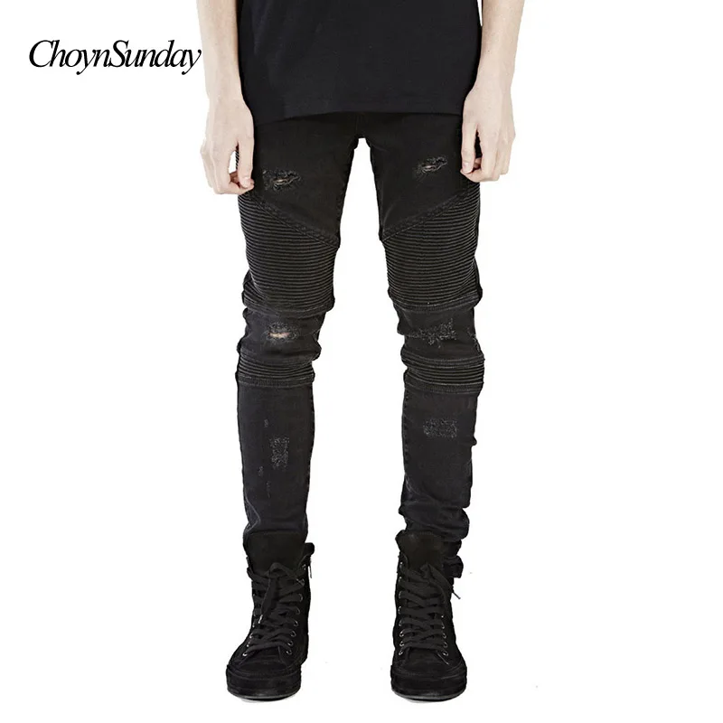 Мужские и женские джинсы ChoynSunday новинка 2018 модные homens de Pista Fino Motociclista Piloto Moda Hiphop