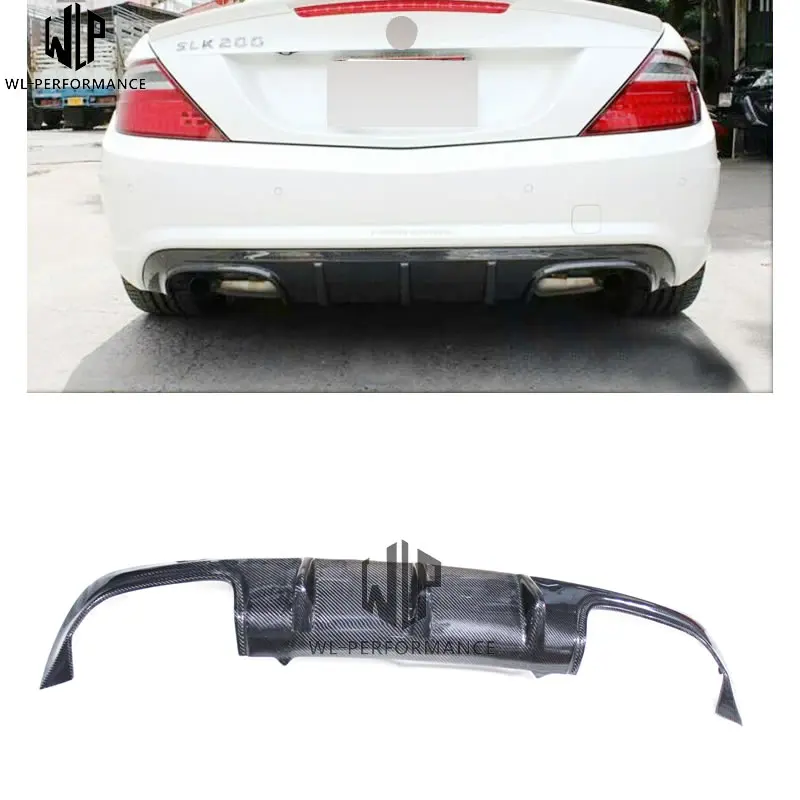 SLK carbon fiber rear bumper Lip rear diffuse spoiler tail lip car body kit for Mercedes Benz SLK R172 12-UP Car styling use