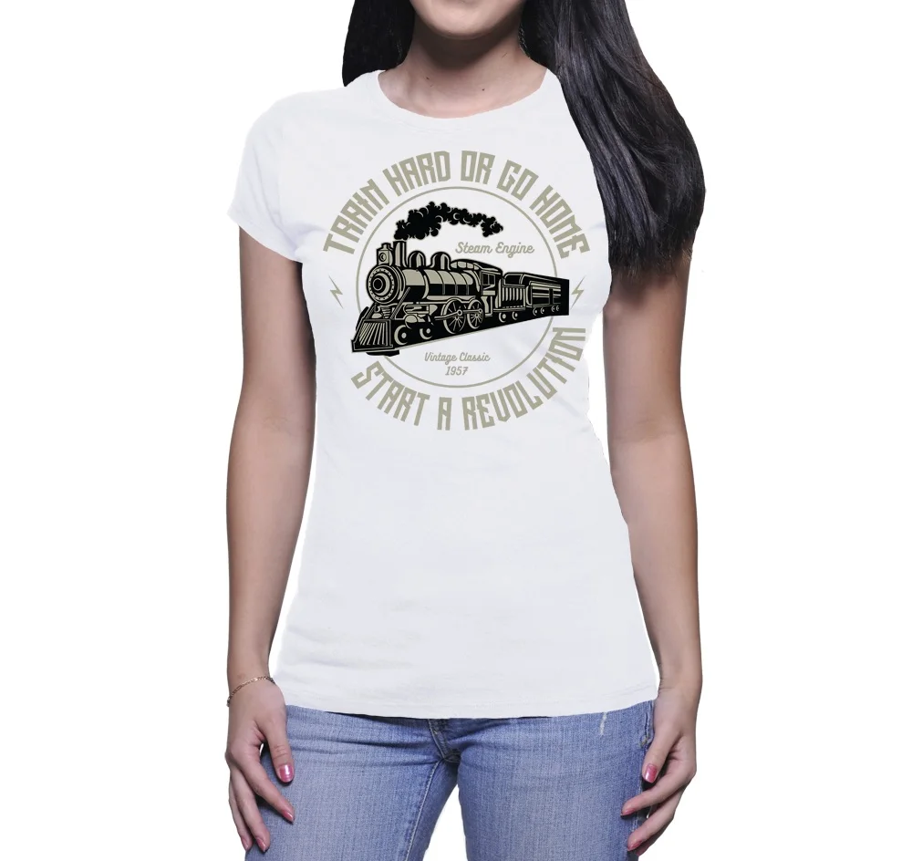 

2019 New Women cute Tee Shirt T - SHIRT DONNA TRAIN Casual Cotton T-shirt