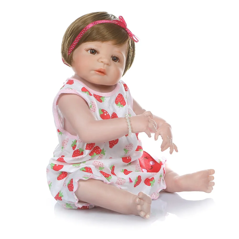56 см кукла bebe reborn baby Милая новорожденная девочка Виктория силиконовая игрушка