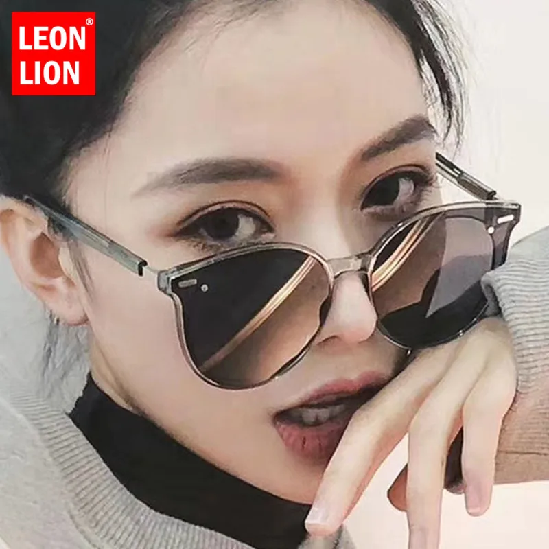 

LeonLion Fashion New 2021 Round Sunglasses Women Vintage Metal Luxury Ocean Lens Glasses Retro Oculos De Sol Feminino UV400