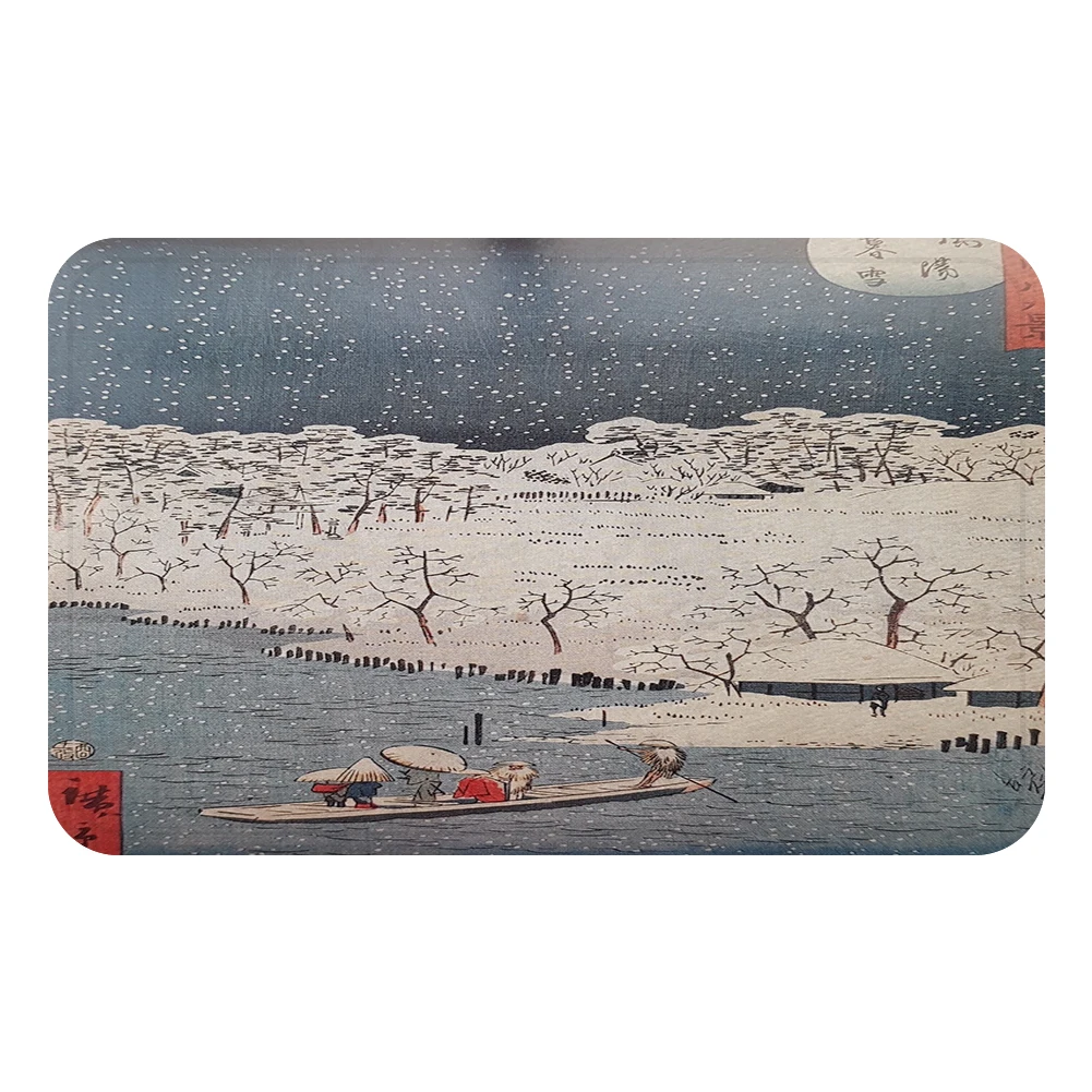 Традиционный японский коврик Ukiyoe для ванной декоративные Противоскользящие