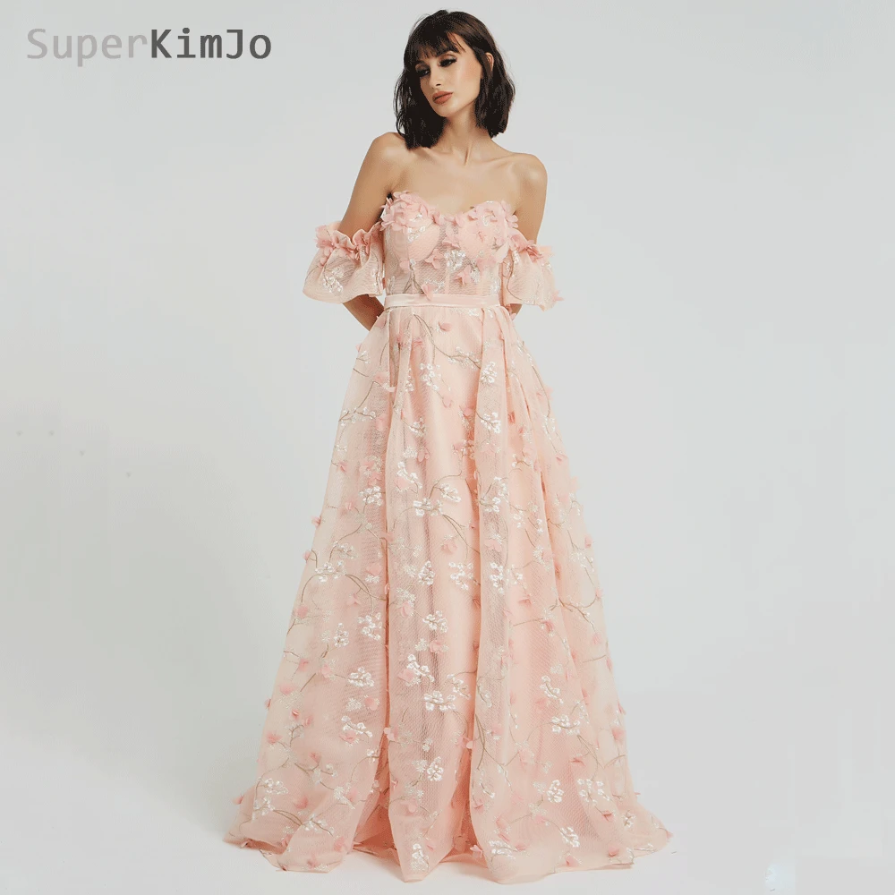 SuperKimJo 3D платья для выпускного вечера с цветами 2019 Новое поступление Арабский