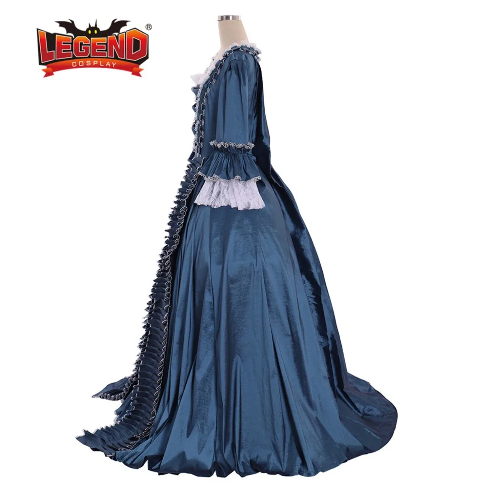 Платье-Антуанетт Marie Rococo 18-го века синее платье в стиле колоний с открытой спиной |