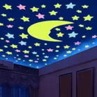 100 шт. 3D звезды светится в темноте стикеры блестящие светящиеся наклейки для детской комнаты, Спальня декор для потолка
