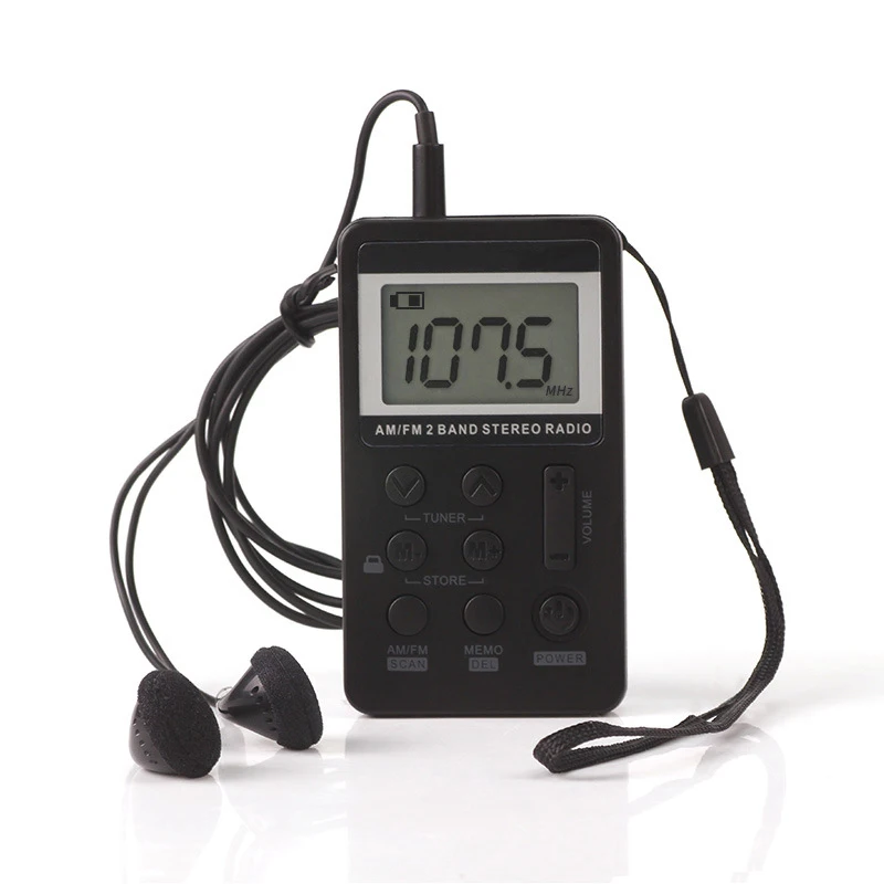 Портативный Мини радиоприемник FM/AM цифровой приемник с перезаряжаемой батареей