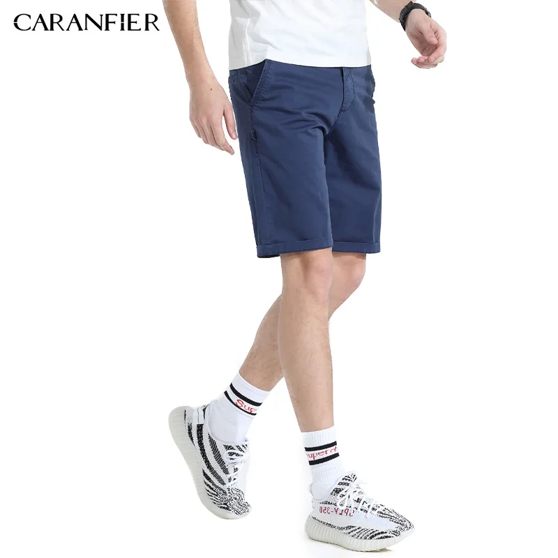 Шорты CARANFIER мужские хлопковые тонкие дышащие до колена облегающие 3 цвета