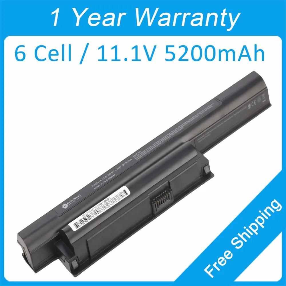 

6 cell 5200mah laptop battery VGP-BPL22 VGP-BPS22 VGP-BPS22A for SONY VAIO VPCEA VPCEB VPCEC VPCEE VPCEF EA EB EC EE EF Series