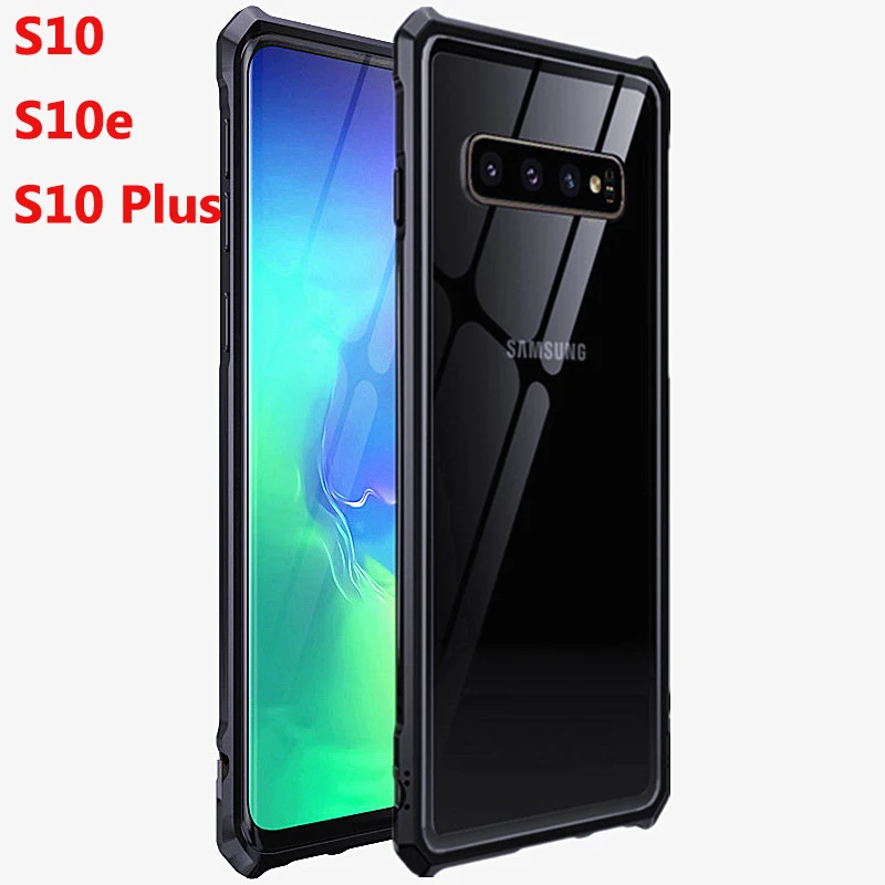 Бампер для Samsung S10E S10 Plus цветной Блестящий металлический бампер с задней