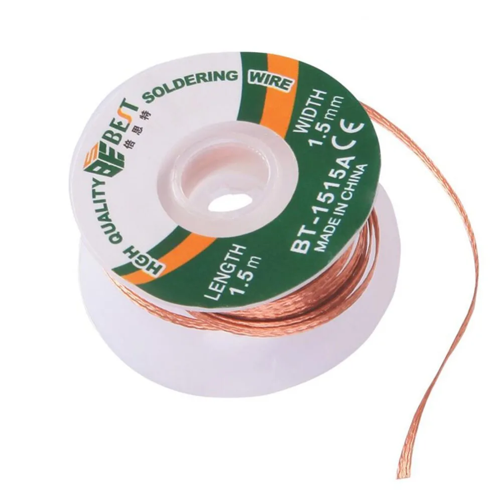 

1.5mm 1.5M Solder Wick Remover BGA Desoldering Braid Solder Remover Wick Wire for Mobile Phone Repair Welding Tools