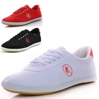 canvas martial arts shoes black white red for chinese kung fu and sport tai chi general for men and women