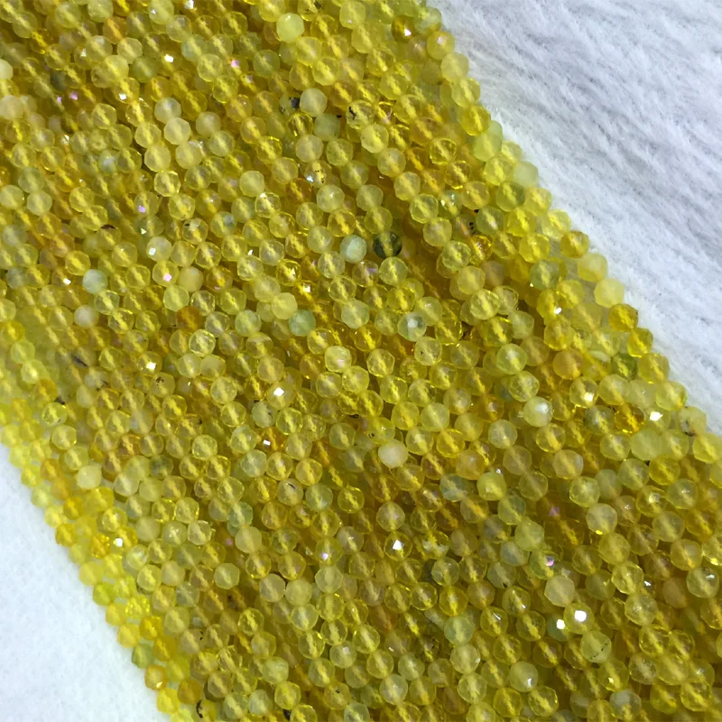Natural Genuine Yellow Opal Faceted Small Round Loose Beads 2-4mm 15&quot 05406 | Украшения и аксессуары