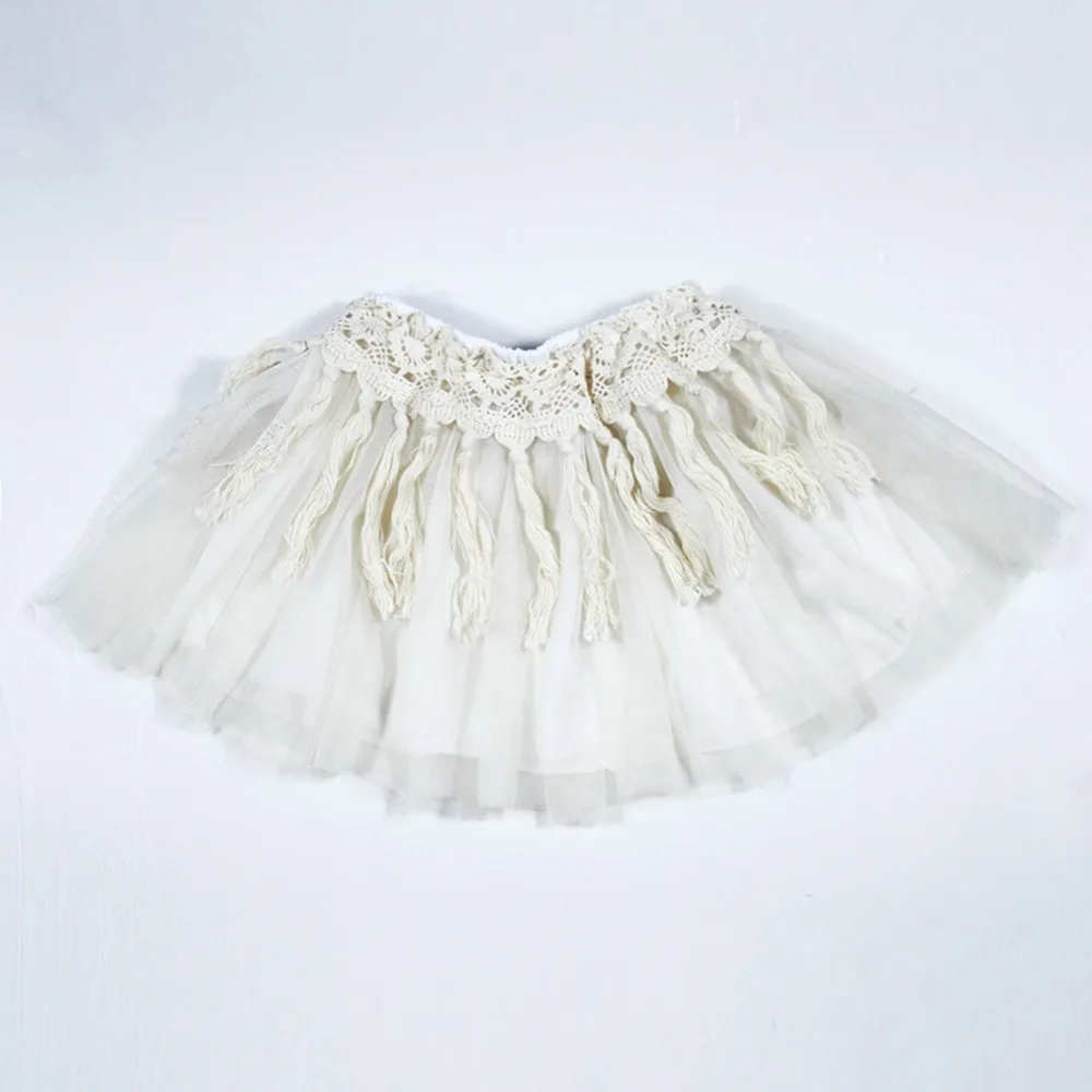 baby girl Summer rice white yarn models in the cloth Peng skirt child girls gauze with a bouffon Tassel fringe skirts |