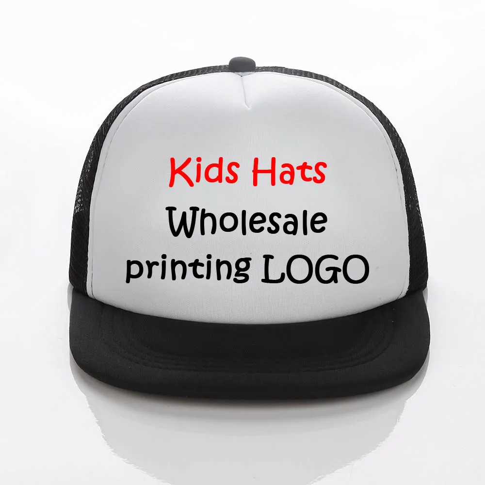 

Factory Wholesale Kids Caps Custom Printing LOGO Summer Hip hop Hat Children Baseball hats Kids Flat visor Net Cap Boys & Girls
