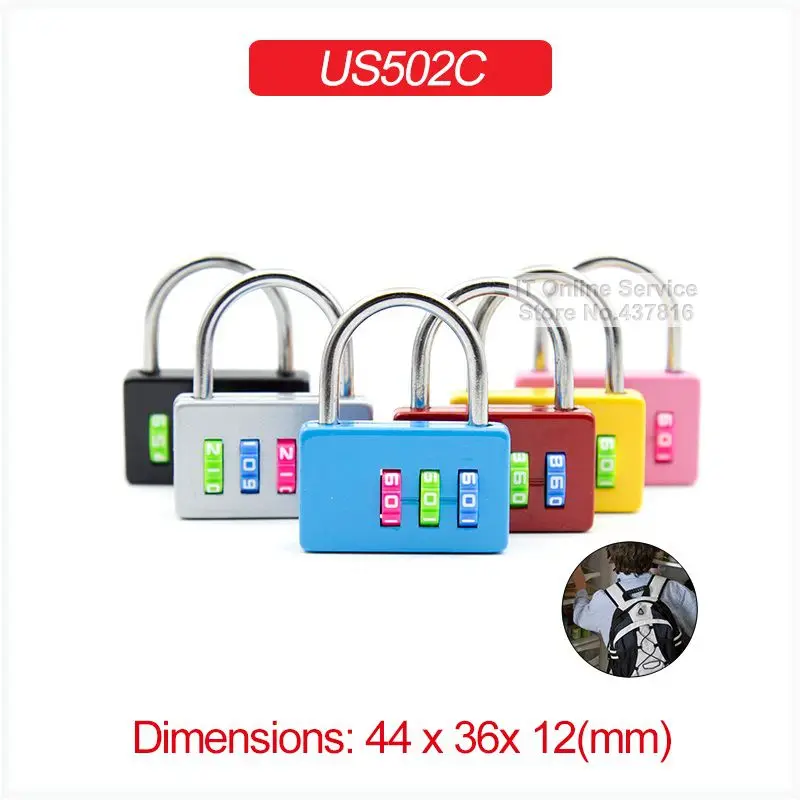 1 шт. 3 значный пароль навесной замок красочный колесо маленький монстр карта