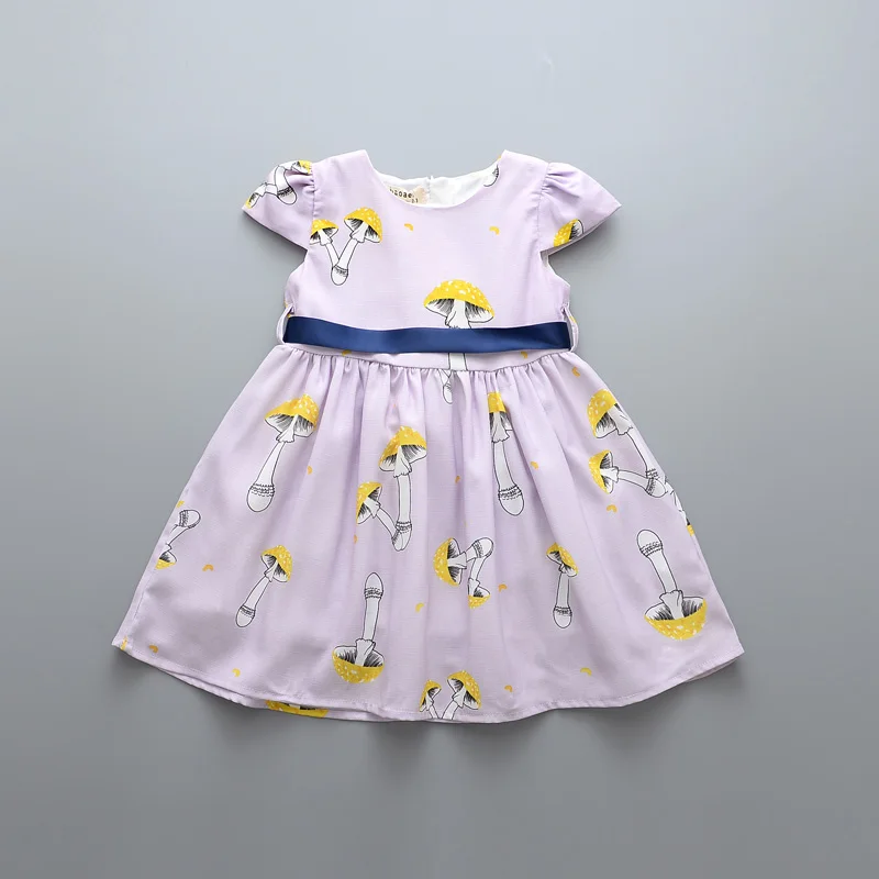 Новый Новорожденных Девочек Летом Хлопок Rushroom Pattern Платья Принцесса Дети