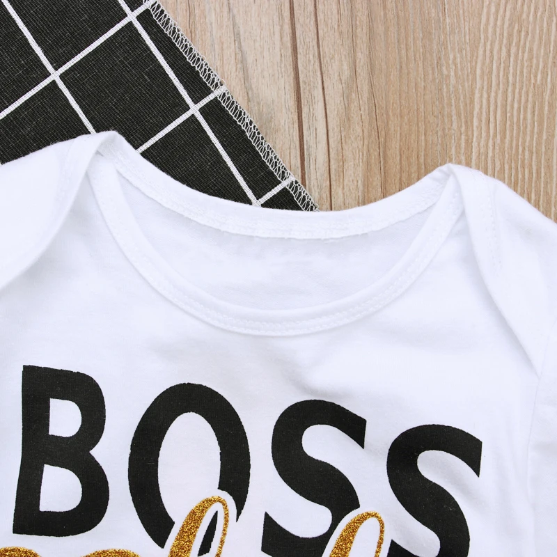 Rorychen детская Boss Костюмы Одежда для новорожденных и маленьких девочек боди +
