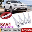 Для Toyota RAV4 XA40 2013  2018 Роскошная хромированная внешняя дверная ручка, автомобильные аксессуары, наклейки, набор отделки 2014 2015 2016 2017