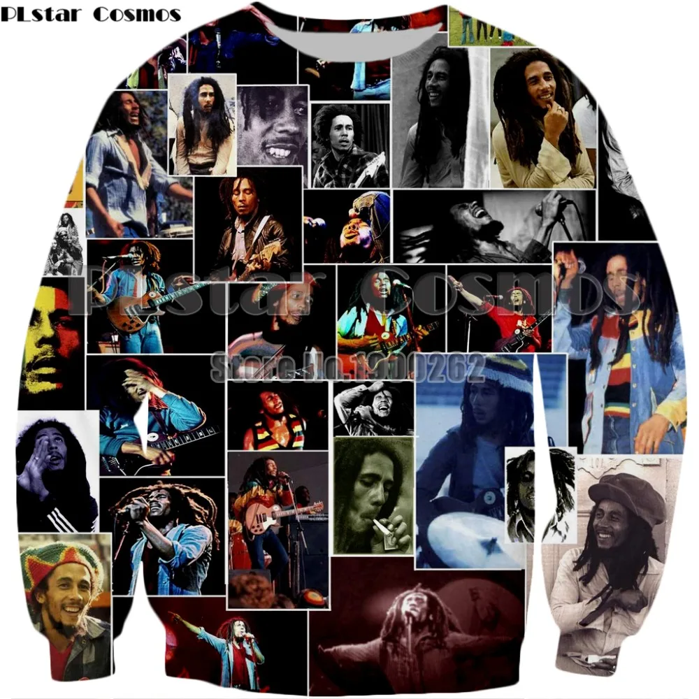 Толстовка PLstar Cosmos Bob Marley с 3D рисунком звезд худи одежда на заказ для мужчин и