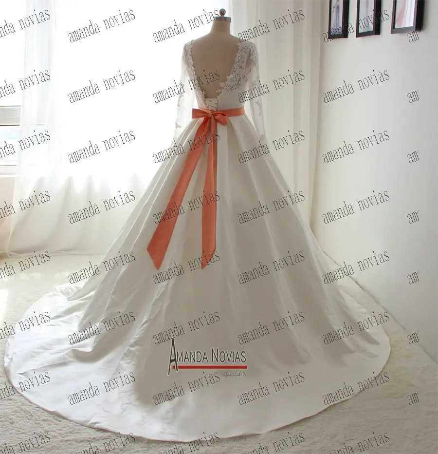 Женское свадебное платье с кружевными рукавами и низкой спинкой | Свадьбы