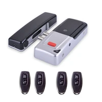 diy dry battery stealth wireless remote control home door locks smart electronic lock 4 remote control