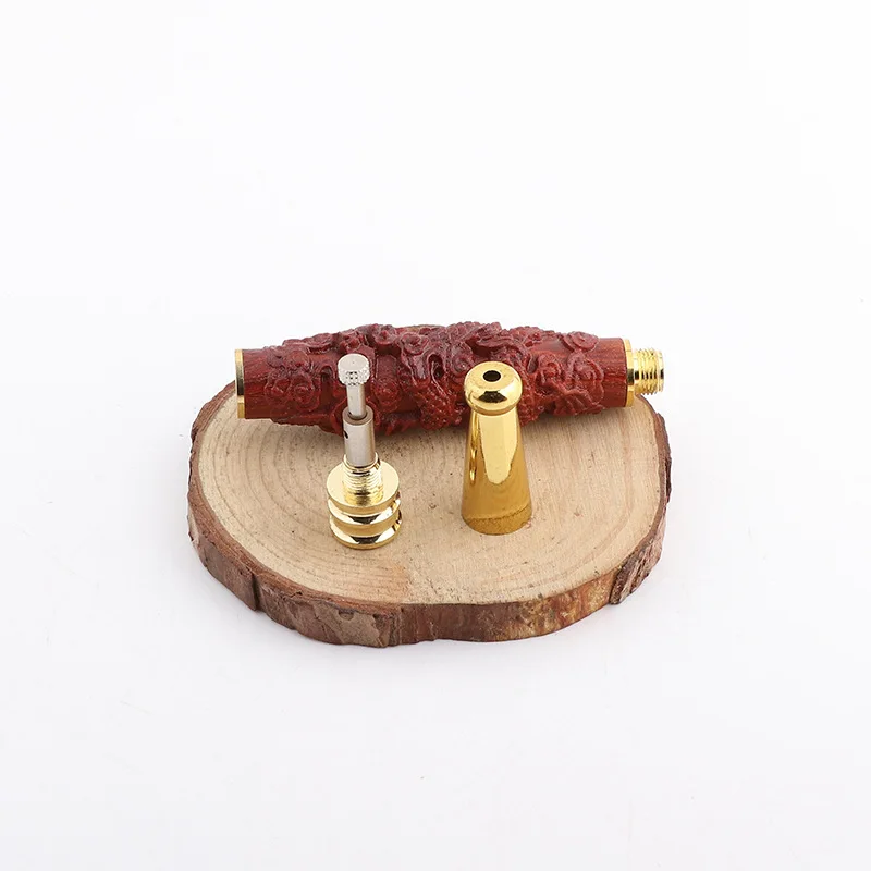 Резной деревянный держатель для сигарет съемный очищающий медный с двойным