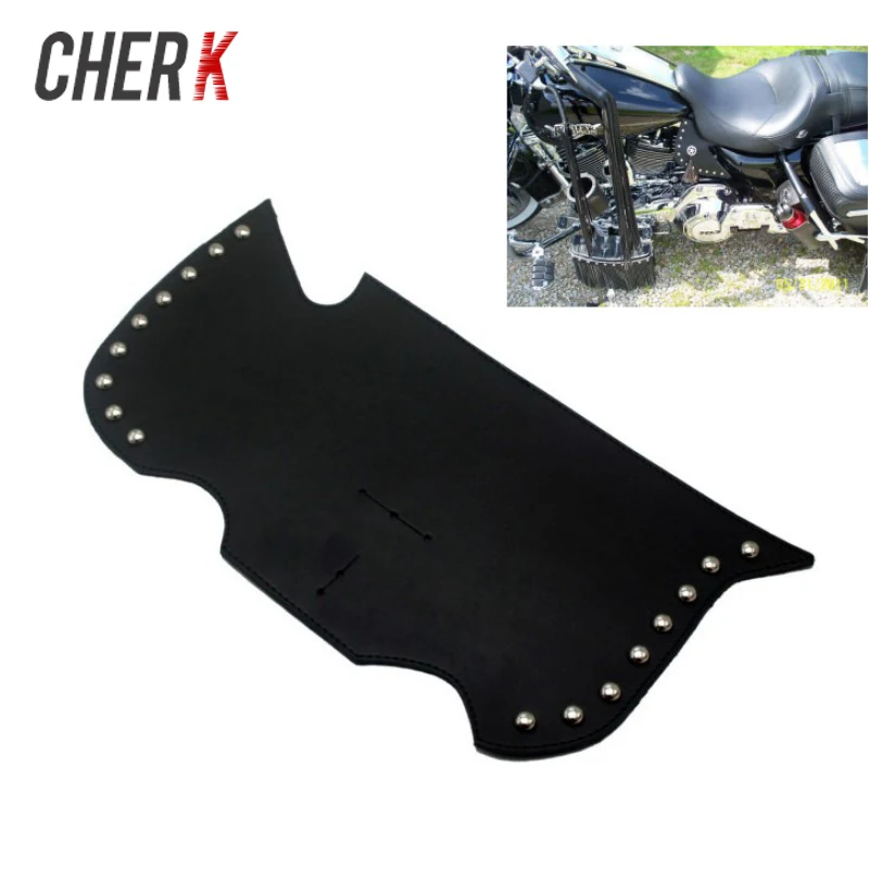 Черное Кожаное Седло Cherk защитные дефлекторы поднятые шпильки для Harley Davidson Touring