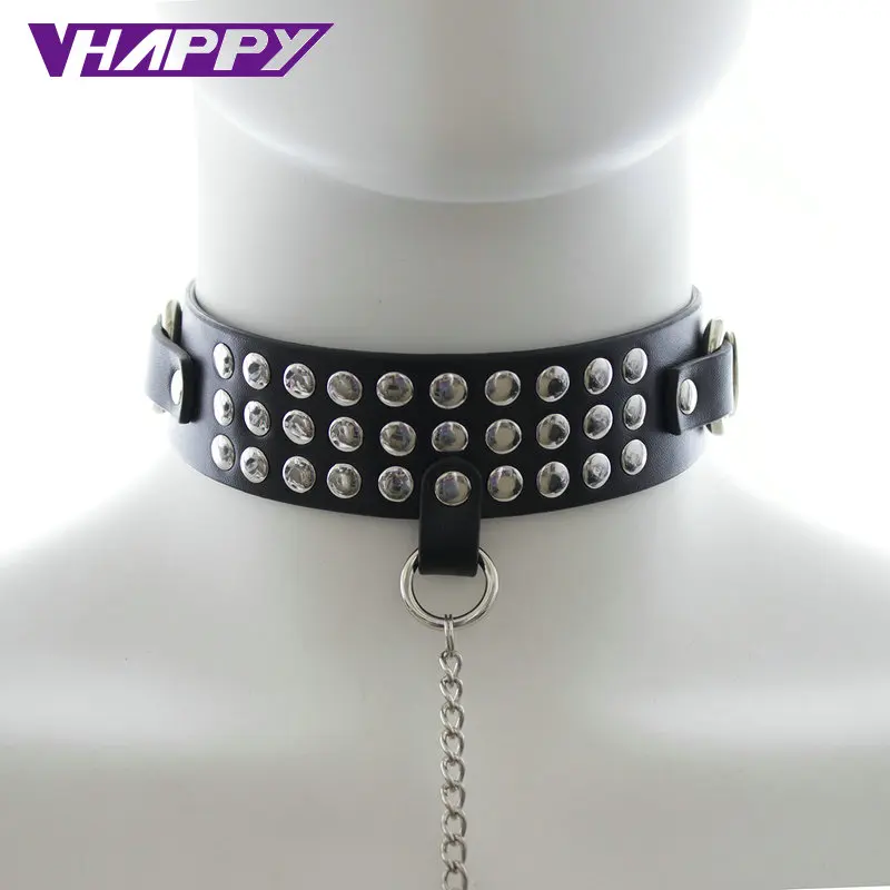 Black PU Leather Slave Sex Collars Collar Ring Toys For Couples Adult Games Fetish Spike Bdsm Bondage Products | Красота и здоровье