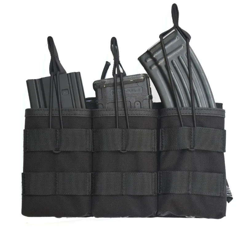 OneTigris тактический MOLLE тройной Открытый Топ подсумок быстро AK AR M4 FAMAS Mag подсумок страйкбол военный Пейнтбол оборудование