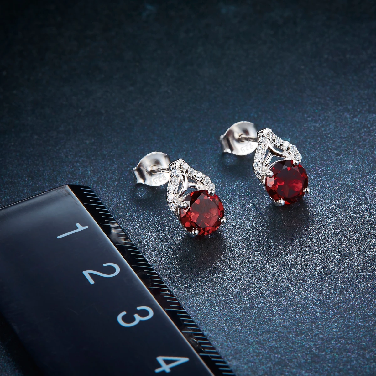 Hutang природный гранат Серьги гвоздики Solid 925 серебро gemstone Fine Jewelry женская жена