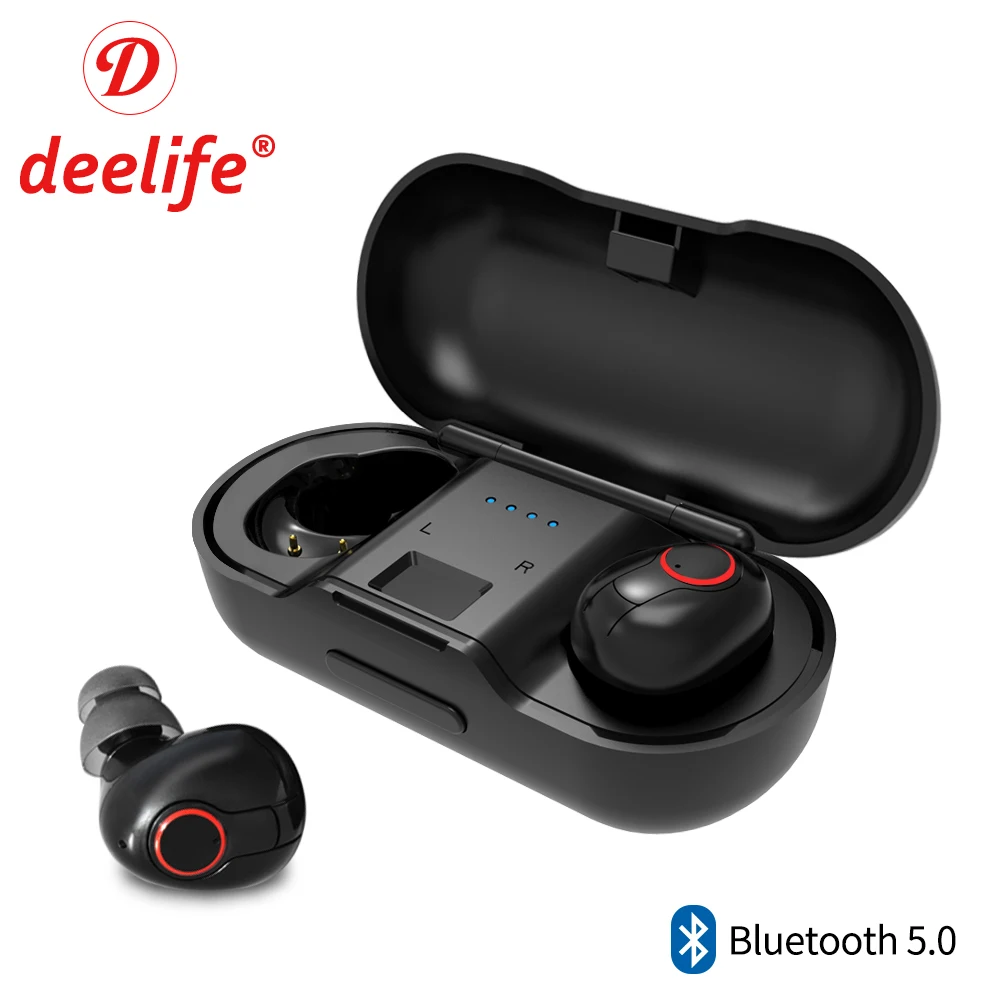 Deelife TWS Bluetooth 5 0 наушники гарнитура беспроводные коробка для зарядки Handsfree
