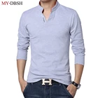 Лидер продаж, новинка 2021, модная брендовая мужская рубашка поло MYDBSH, однотонная приталенная рубашка с длинным рукавом, мужские хлопковые повседневные рубашки поло