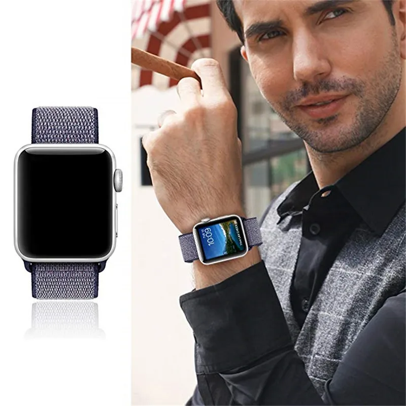 Сменный нейлоновый ремешок для apple watch band 4 44 40 мм мягкий спортивный дышащий iWatch 3 2 1