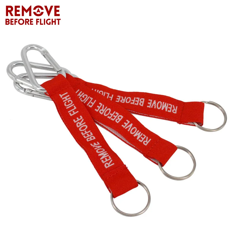 

Remove Before Flight Keyring Llaveros Hombre Red Embroidery Keyring for Aviation Safety Tags OEM Key Chains Jewelry Key 10 PCS