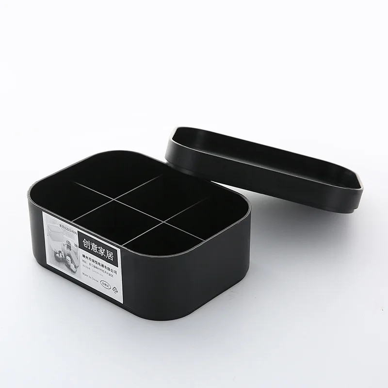 small size 6 grids D Пластиковый синий органайзер для макияжа, тусклый лак, шкатулка для ювелирных изделий, косметический Органайзер, коробка для макияжа, губная помада, хранилище для туалетного столика - Цвет: small size 6 grids D