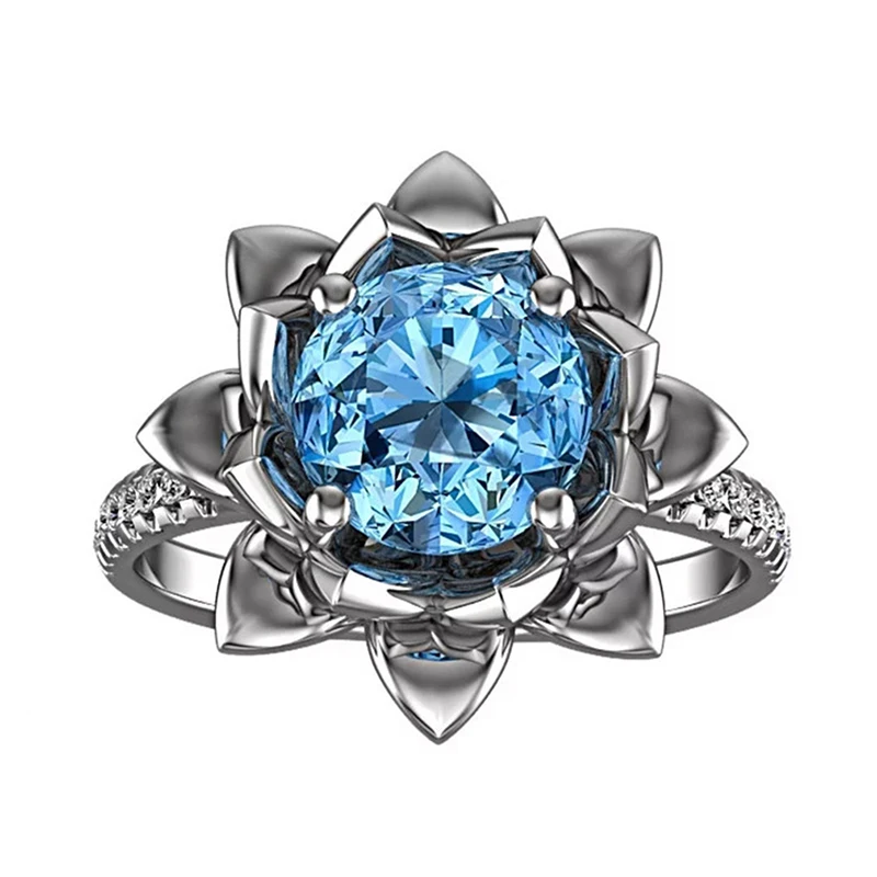 Blue Natural Stone Ring Women Wedding Engagement Size 6-10 Fashion Party Hot Sale | Украшения и аксессуары