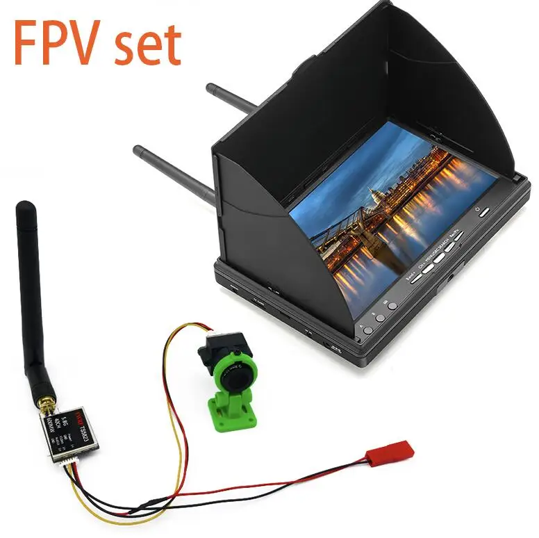 5,8G 40CH 7 дюймов FPV монитор 800x480 Встроенный аккумулятор видео экран и 600 мВт видео передатчик+ cmos 1000TVL камера для FPV - Цвет: 600MW with DVR