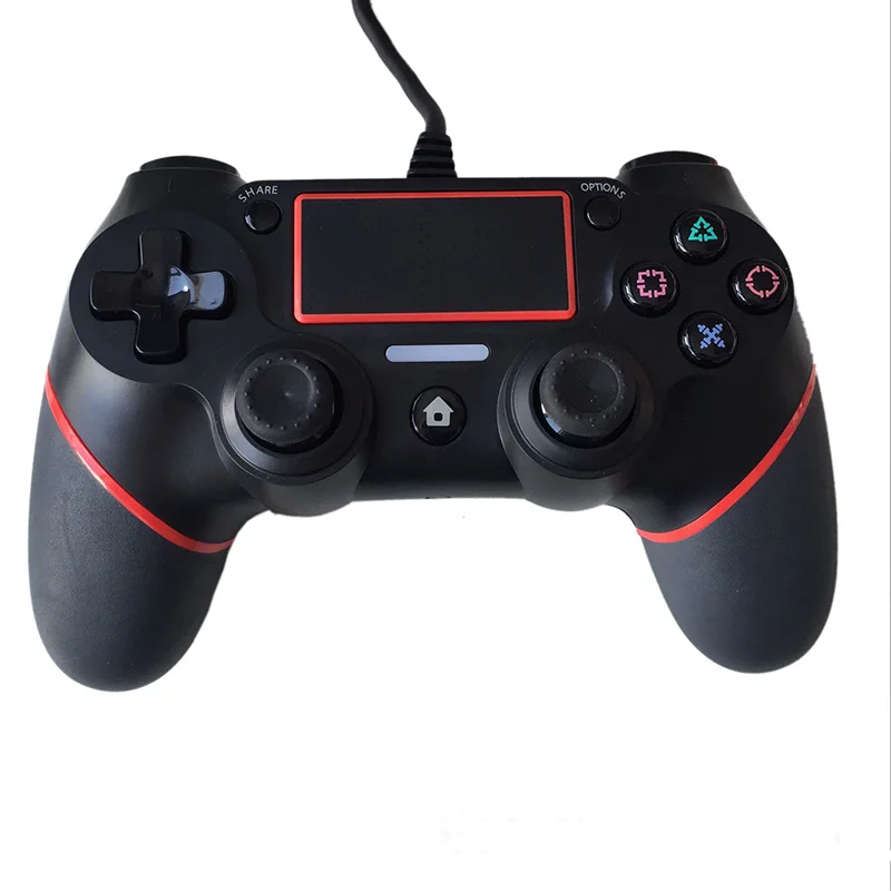 Красный PS4 аксессуары геймпад проводной джойстик PS4 sixaixs несколько вибрации двигателя для Игровые приставки 4 Замена Dualshock4 контроллер - Цвет: Красный